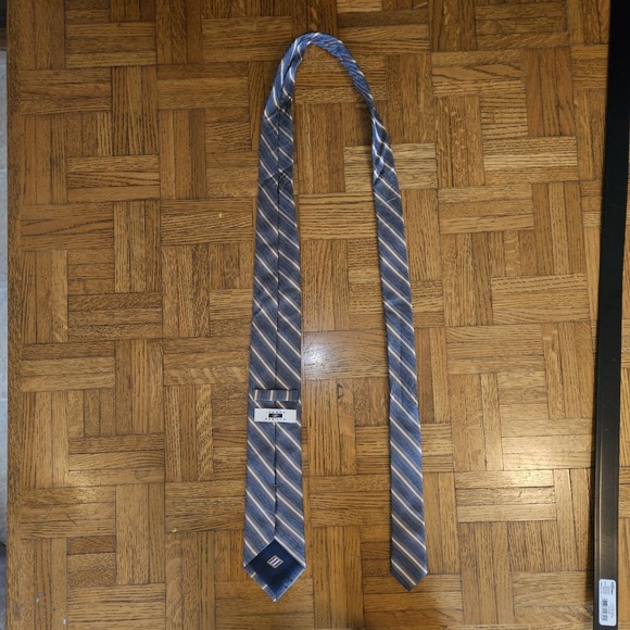 JOSEPH‎ ABBOUD Neck Tie Mens Red Blue Striped Modern Suit Dress Business Slate - Picture 2 of 6